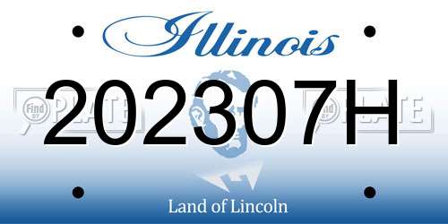 202307H Illinois License Plate