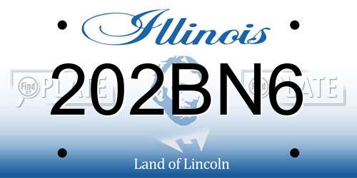 202BN6 Illinois License Plate