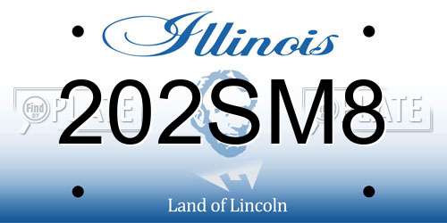 202SM8 Illinois License Plate