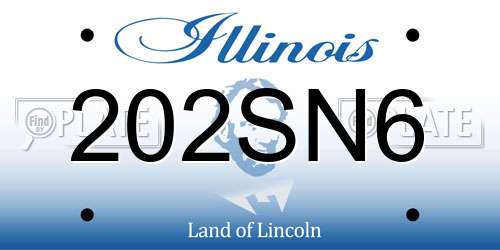 202SN6 Illinois License Plate