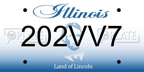 202VV7 Illinois License Plate