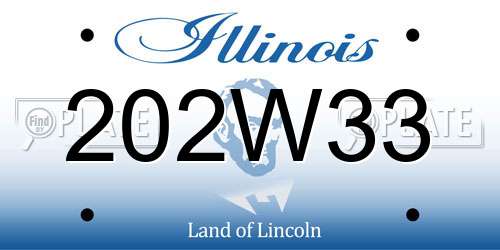 202W33 Illinois License Plate