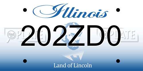 202ZD0 Illinois License Plate