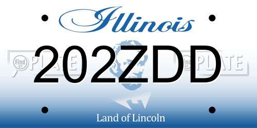 202ZDD Illinois License Plate