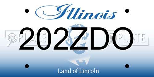 202ZDO Illinois License Plate