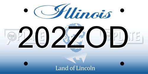 202ZOD Illinois License Plate