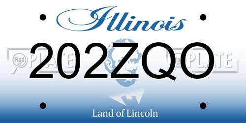202ZQO Illinois License Plate