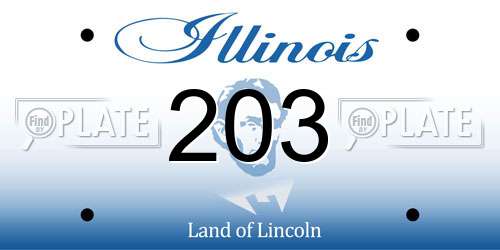 203 Illinois License Plate