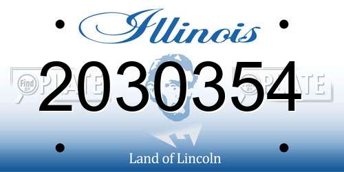 2030354 Illinois License Plate