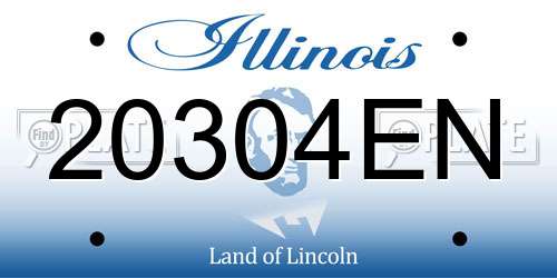 20304EN Illinois License Plate