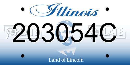 203054C Illinois License Plate