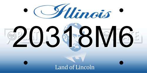 20318M6 Illinois License Plate