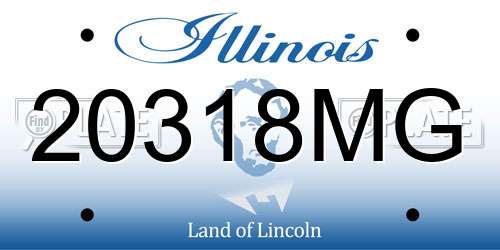20318MG Illinois License Plate