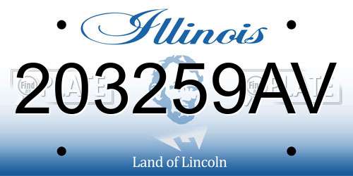 203259AV Illinois License Plate
