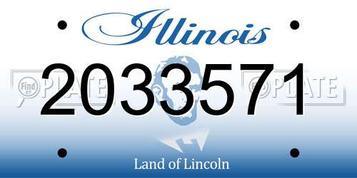 2033571 Illinois License Plate