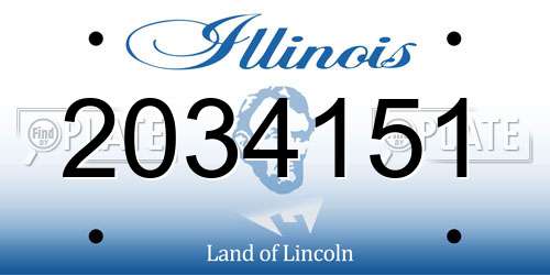 2034151 Illinois License Plate