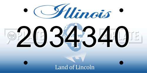 2034340 Illinois License Plate