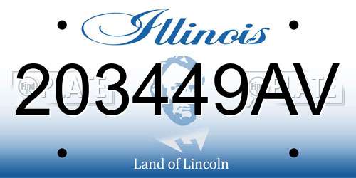 203449AV Illinois License Plate