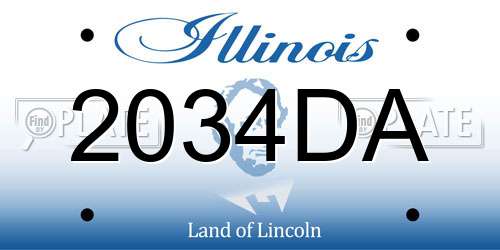2034DA Illinois License Plate