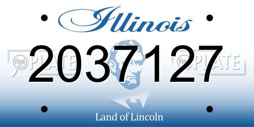 2037127 Illinois License Plate