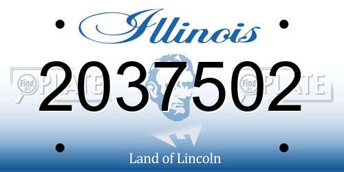 2037502 Illinois License Plate