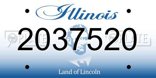 2037520 Illinois License Plate