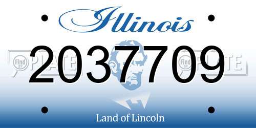 2037709 Illinois License Plate