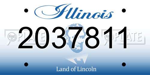 2037811 Illinois License Plate