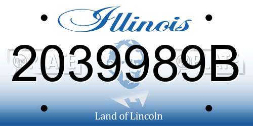 2039989B Illinois License Plate