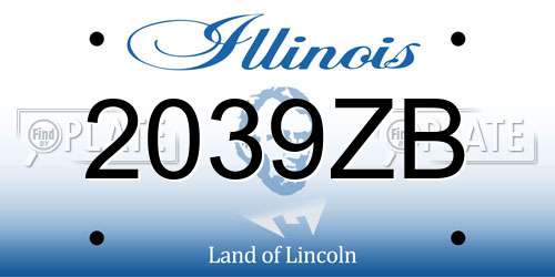 2039ZB Illinois License Plate