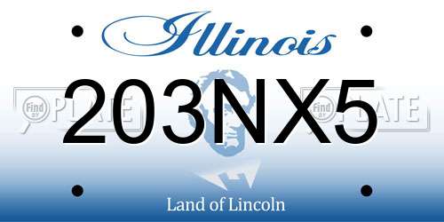 203NX5 Illinois License Plate