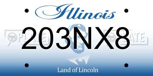 203NX8 Illinois License Plate