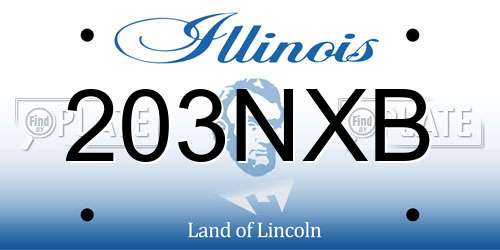 203NXB Illinois License Plate