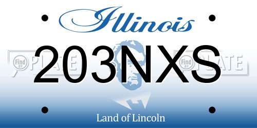 203NXS Illinois License Plate