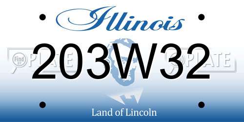 203W32 Illinois License Plate
