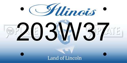 203W37 Illinois License Plate