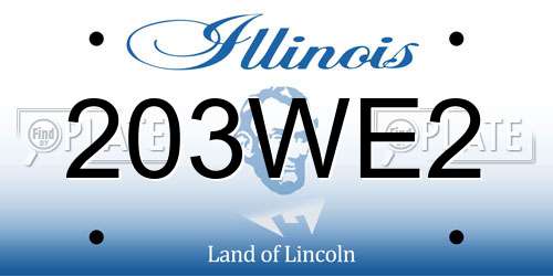 203WE2 Illinois License Plate