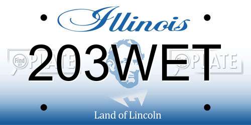 203WET Illinois License Plate