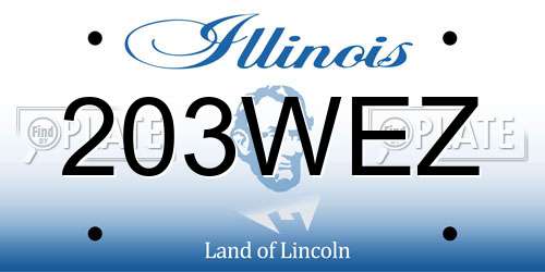 203WEZ Illinois License Plate