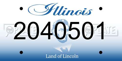 2040501 Illinois License Plate