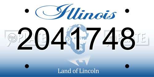 2041748 Illinois License Plate