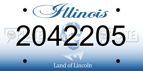 2042205 Illinois License Plate