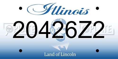 20426Z2 Illinois License Plate