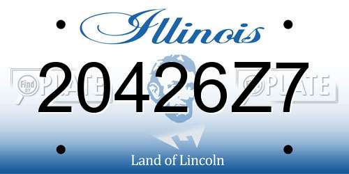 20426Z7 Illinois License Plate