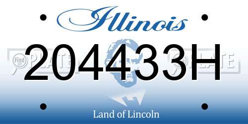 204433H Illinois License Plate