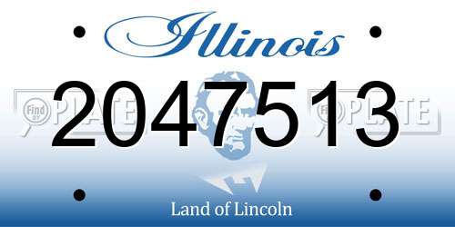 2047513 Illinois License Plate
