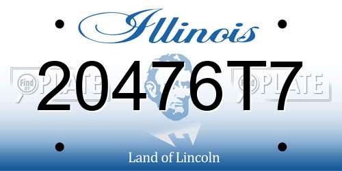 20476T7 Illinois License Plate