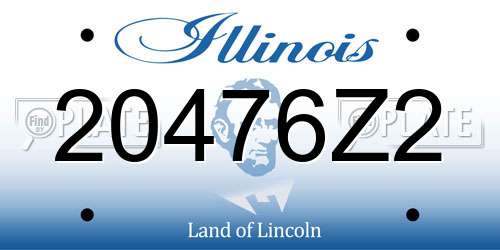 20476Z2 Illinois License Plate