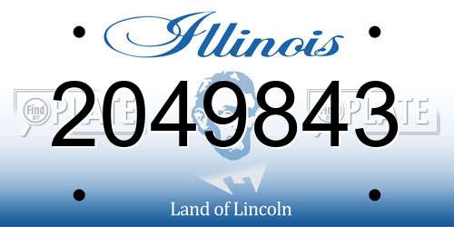 2049843 Illinois License Plate