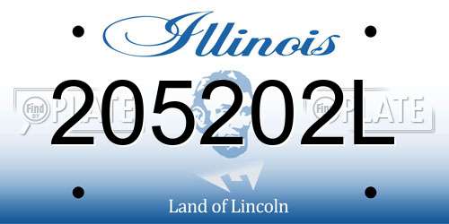 205202L Illinois License Plate